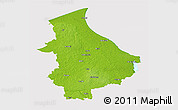 Physical 3D Map of Talsu, cropped outside