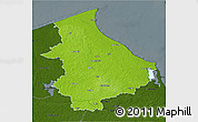 Physical 3D Map of Talsu, darken