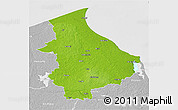 Physical 3D Map of Talsu, lighten, desaturated