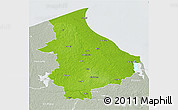 Physical 3D Map of Talsu, lighten, semi-desaturated