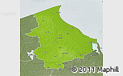Physical 3D Map of Talsu, semi-desaturated