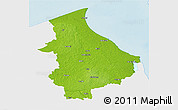 Physical 3D Map of Talsu, single color outside