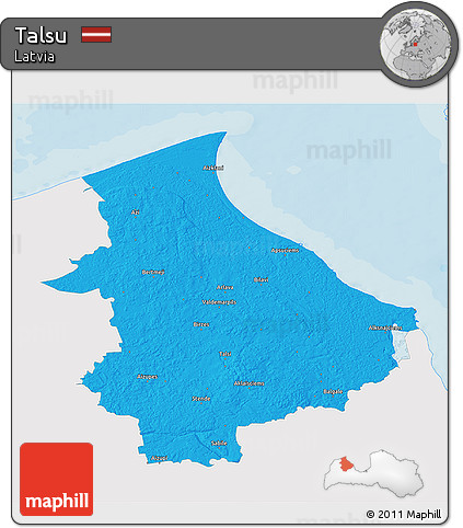 Political 3D Map of Talsu, single color outside