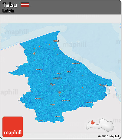 Political 3D Map of Talsu, single color outside