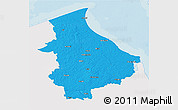 Political 3D Map of Talsu, single color outside