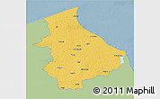 Savanna Style 3D Map of Talsu, single color outside