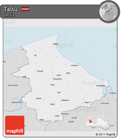 Silver Style 3D Map of Talsu
