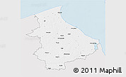 Silver Style 3D Map of Talsu, single color outside