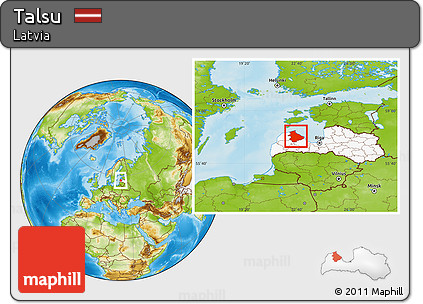 Physical Location Map of Talsu, highlighted country