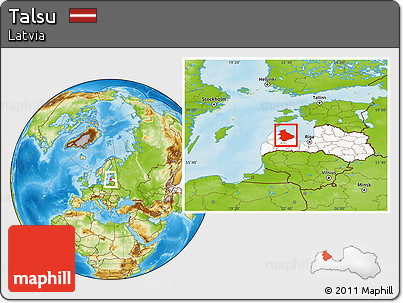 Physical Location Map of Talsu, highlighted country