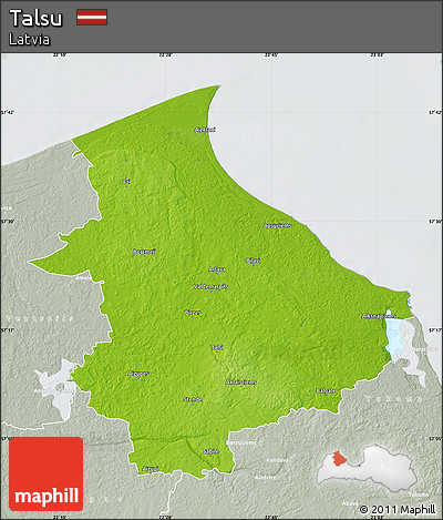 Physical Map of Talsu, lighten, semi-desaturated