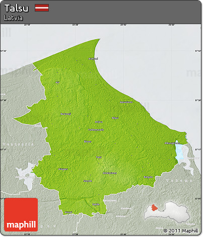 Physical Map of Talsu, lighten, semi-desaturated