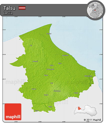Physical Map of Talsu, single color outside