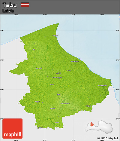 Physical Map of Talsu, single color outside