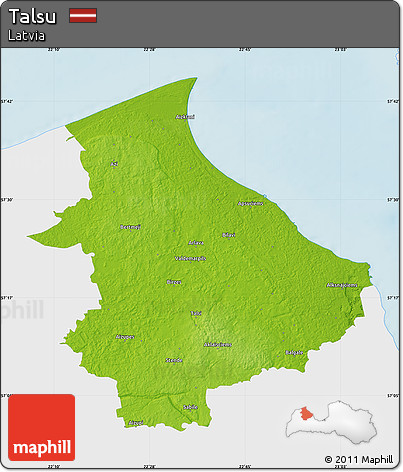 Physical Map of Talsu, single color outside