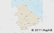 Shaded Relief Map of Talsu, single color outside