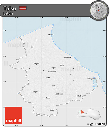 Silver Style Map of Talsu, single color outside