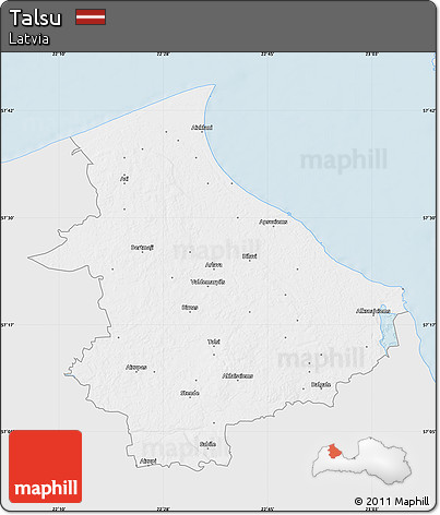 Silver Style Map of Talsu, single color outside
