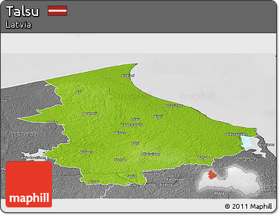 Physical Panoramic Map of Talsu, desaturated