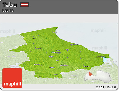 Physical Panoramic Map of Talsu, lighten