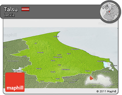 Physical Panoramic Map of Talsu, semi-desaturated