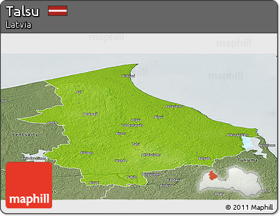 Physical Panoramic Map of Talsu, semi-desaturated