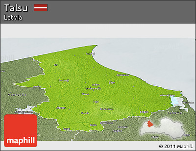 Physical Panoramic Map of Talsu, semi-desaturated