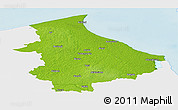 Physical Panoramic Map of Talsu, single color outside