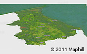 Satellite Panoramic Map of Talsu, single color outside