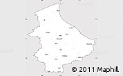 Silver Style Simple Map of Talsu, cropped outside