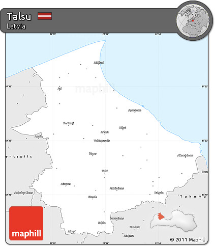 Silver Style Simple Map of Talsu