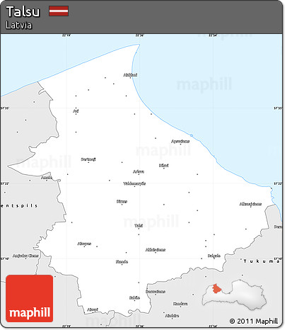 Silver Style Simple Map of Talsu