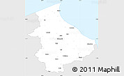 Silver Style Simple Map of Talsu, single color outside