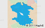 Political 3D Map of Valmieras, lighten