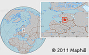 Gray Location Map of Valmieras, hill shading