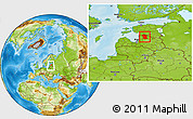 Physical Location Map of Valmieras, within the entire country