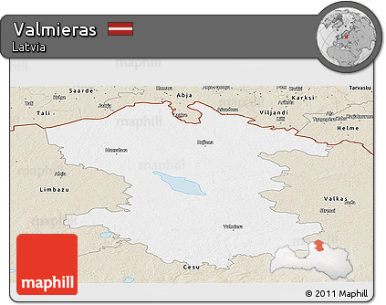 Classic Style Panoramic Map of Valmieras