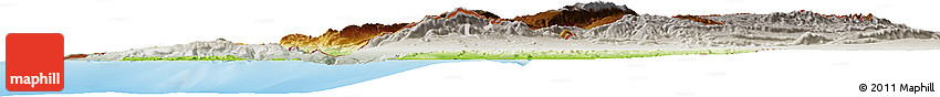 Physical Horizon Map of Lebanon, lighten, semi-desaturated, land only