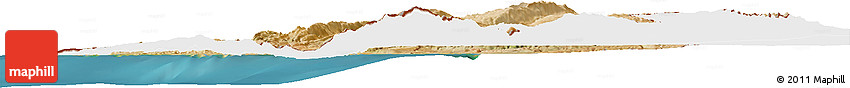 Satellite Horizon Map of Lebanon, single color outside