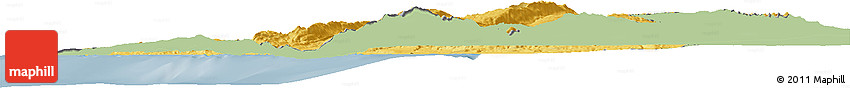 Savanna Style Horizon Map of Lebanon, single color outside