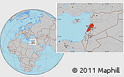 Gray Location Map of Lebanon