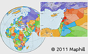 Political Location Map of Lebanon, highlighted country, within the entire country