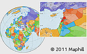 Political Location Map of Lebanon