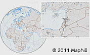 Gray Location Map of Lebanon, lighten, semi-desaturated, hill shading