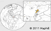 Political Location Map of Lebanon, blank outside
