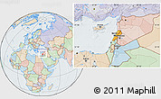Political Location Map of Lebanon, lighten
