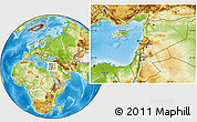Political Location Map of Lebanon, physical outside