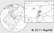 Savanna Style Location Map of Lebanon, blank outside, hill shading inside