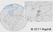 Savanna Style Location Map of Lebanon, lighten, desaturated, hill shading