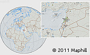 Savanna Style Location Map of Lebanon, lighten, semi-desaturated, hill shading